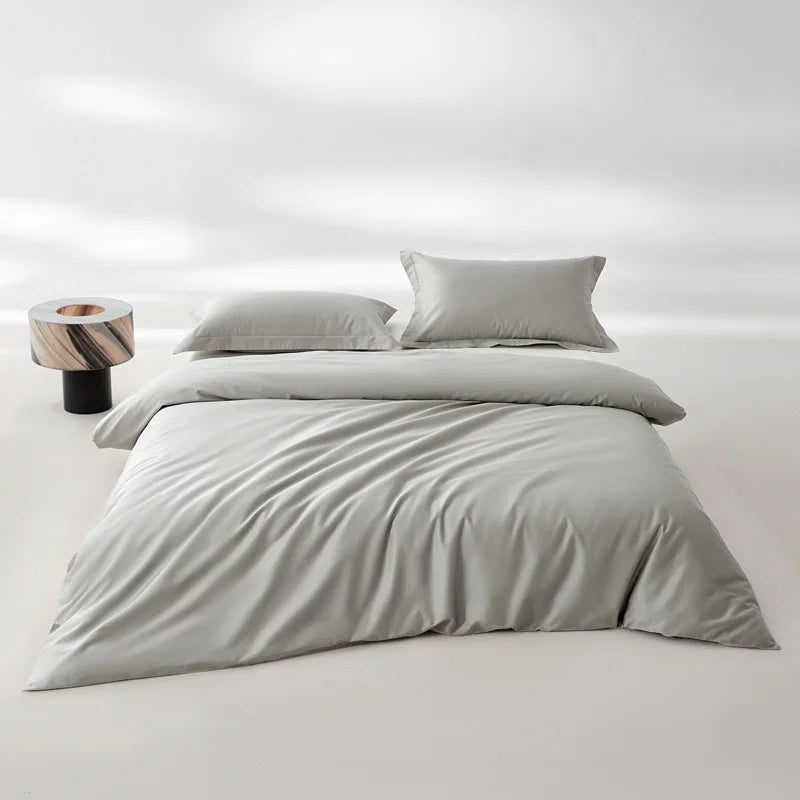 Huxley 800TC Egyptian Cotton Knit Duvet Cover Set - UK Single / Clear