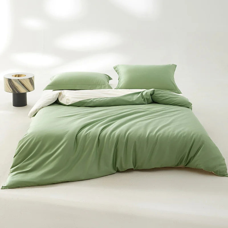 Huxley 800TC Egyptian Cotton Knit Duvet Cover Set - UK Single / Light Yellow