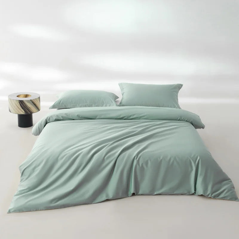Huxley 800TC Egyptian Cotton Knit Duvet Cover Set - UK Single / Mint Green