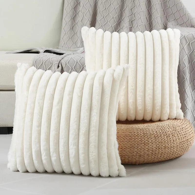 Isola Faux Fur Stripe Cushion Cover - Tidewell