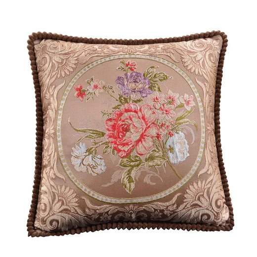 Juniper Chenille Botanical Cushion Cover - 48 x 48cm Cover Only / Bellagio Atelier
