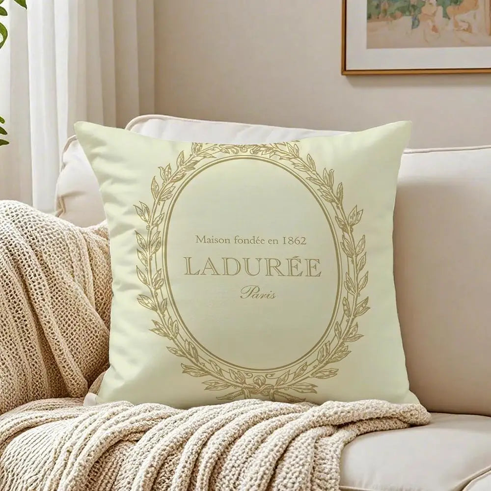 Laduree Art Cushion Cover - 40 x 40cm Cover Only / Beige
