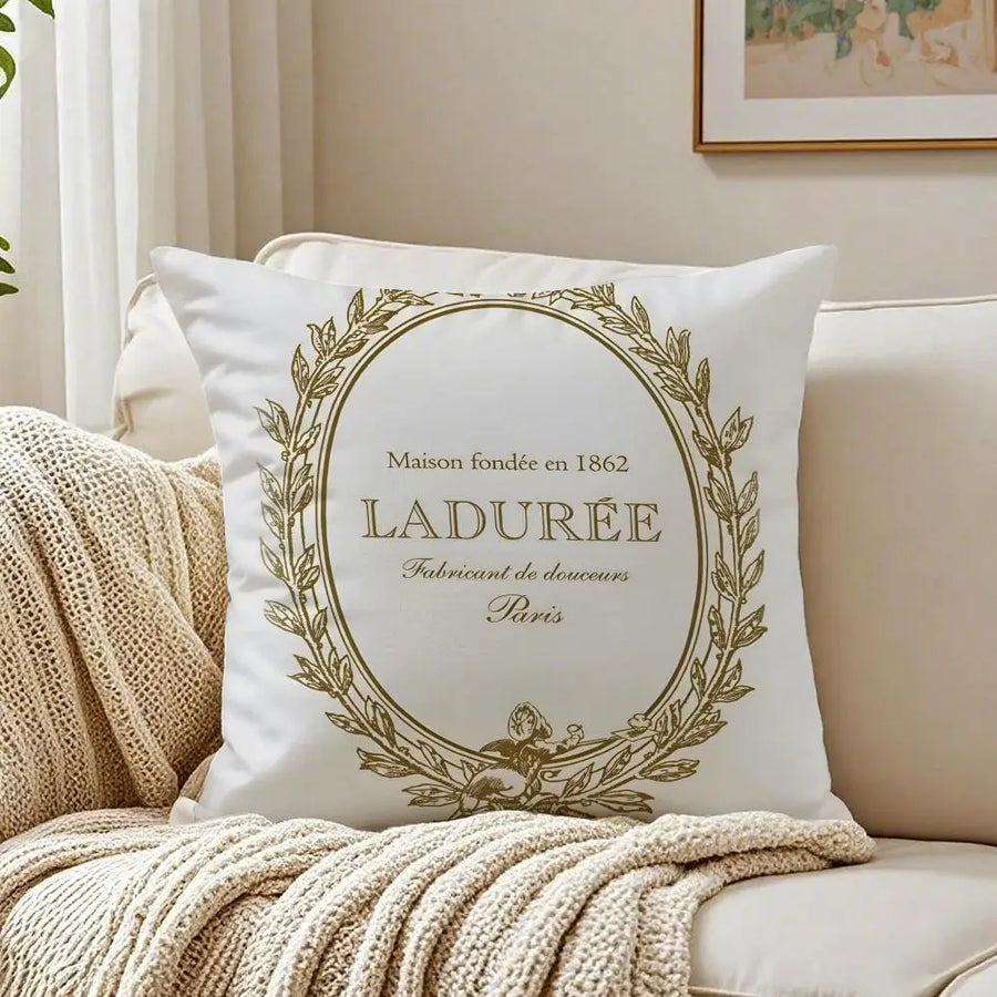 Laduree Art Cushion Cover - 40 x 40cm Cover Only / Black
