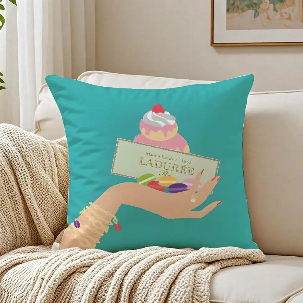Laduree Art Cushion Cover - 40 x 40cm Cover Only / Green