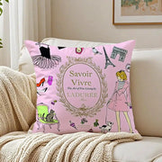 Laduree Art Cushion Cover - 40 x 40cm Cover Only / Red