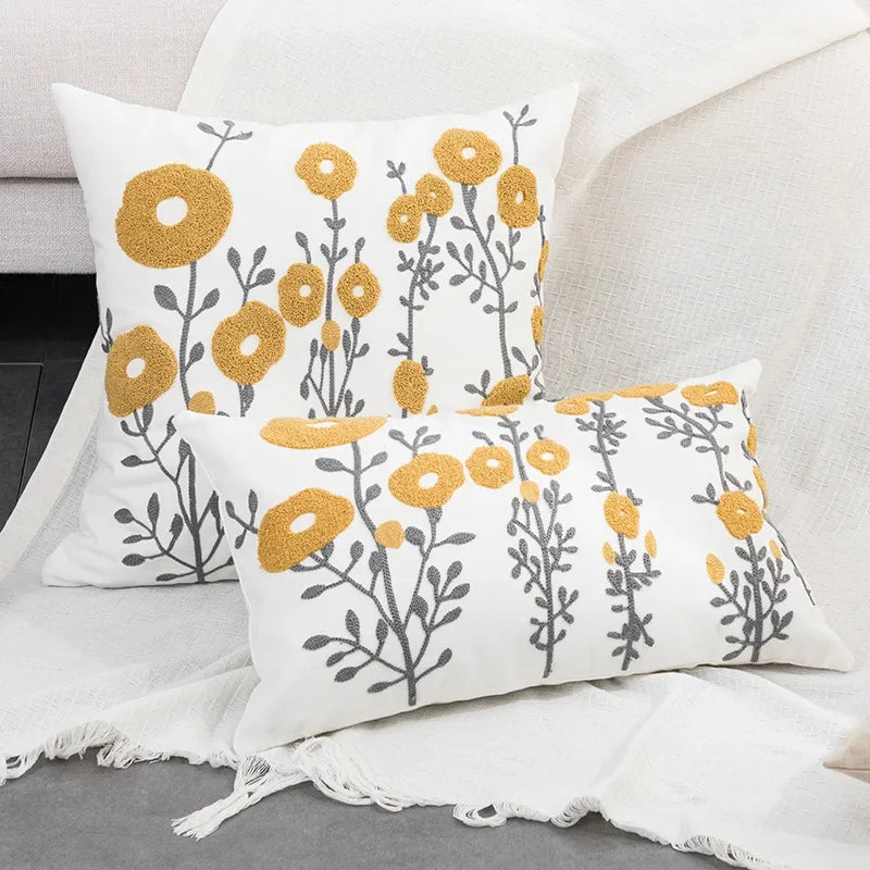 Laurel Cotton Botanical Cushion Cover - 30 x 50cm Cover Only / Florin Vale