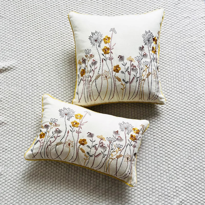 Laurel Cotton Botanical Cushion Cover - 30 x 50cm Cover Only / Kendal Vale
