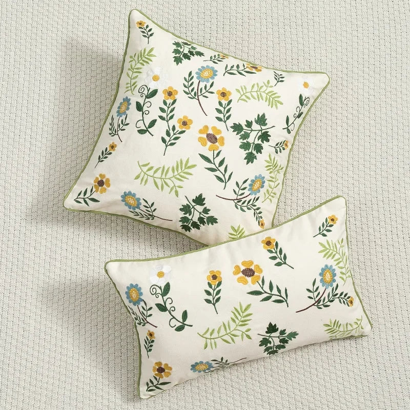 Laurel Cotton Botanical Cushion Cover - 30 x 50cm Cover Only / Windsor Rive