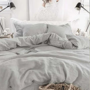 Linden French Linen Check Duvet Cover Set - UK Double / Tartan