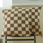 Lumiere Faux Fur Check Cushion Cover - 30 x 50cm Cover Only / Meridian Aster