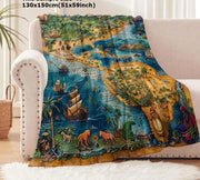 Marauder’s Map Throw - 130 x 150cm / Green