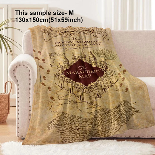 Marauders Map Throw - 130 x 150cm / Black