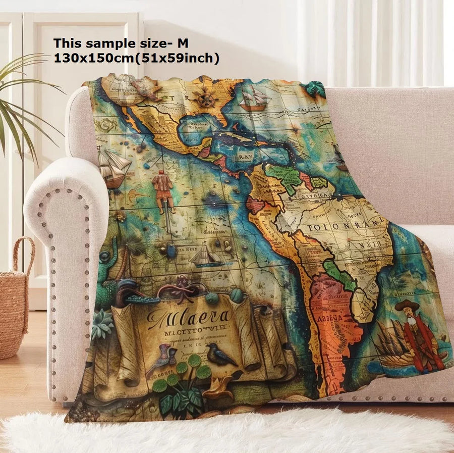 Marauders Map Throw - 130 x 150cm / Blue