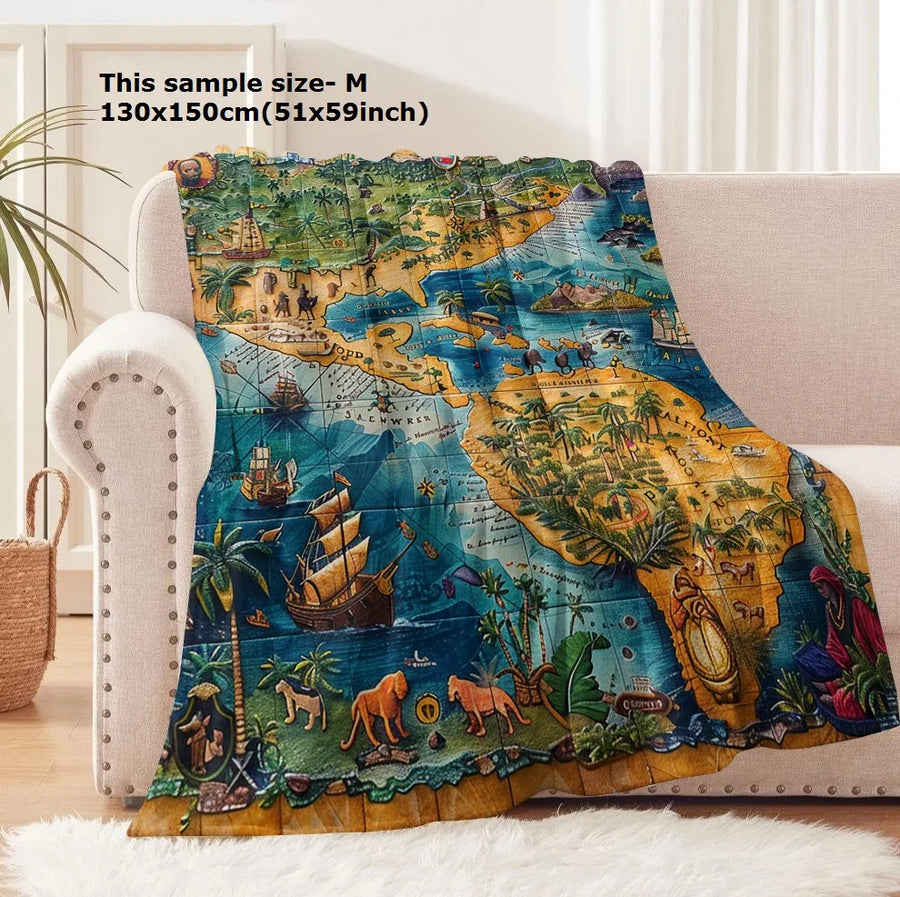 Marauders Map Throw - 130 x 150cm / Green