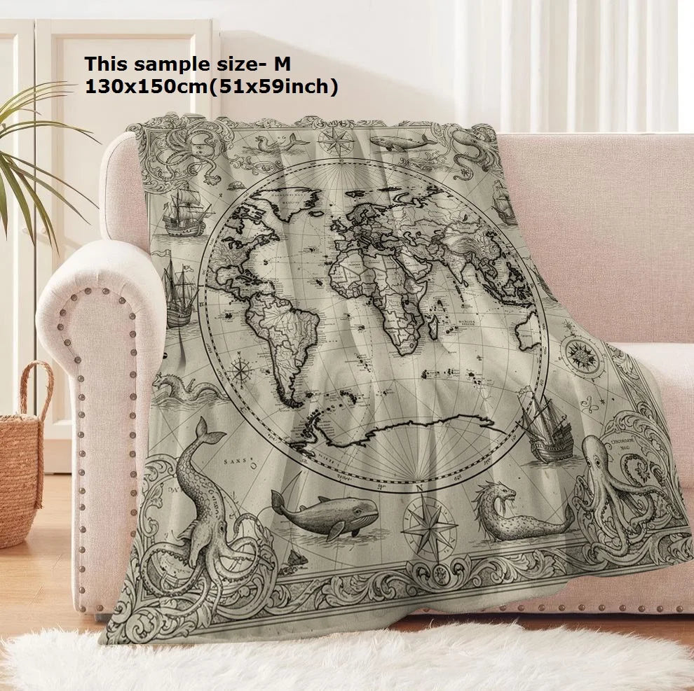 Marauders Map Throw - 130 x 150cm / Pink