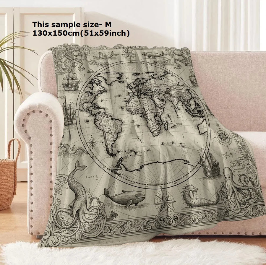 Marauders Map Throw - 130 x 150cm / Pink