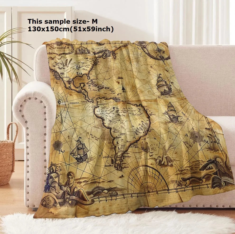 Marauders Map Throw - 130 x 150cm / Yellow