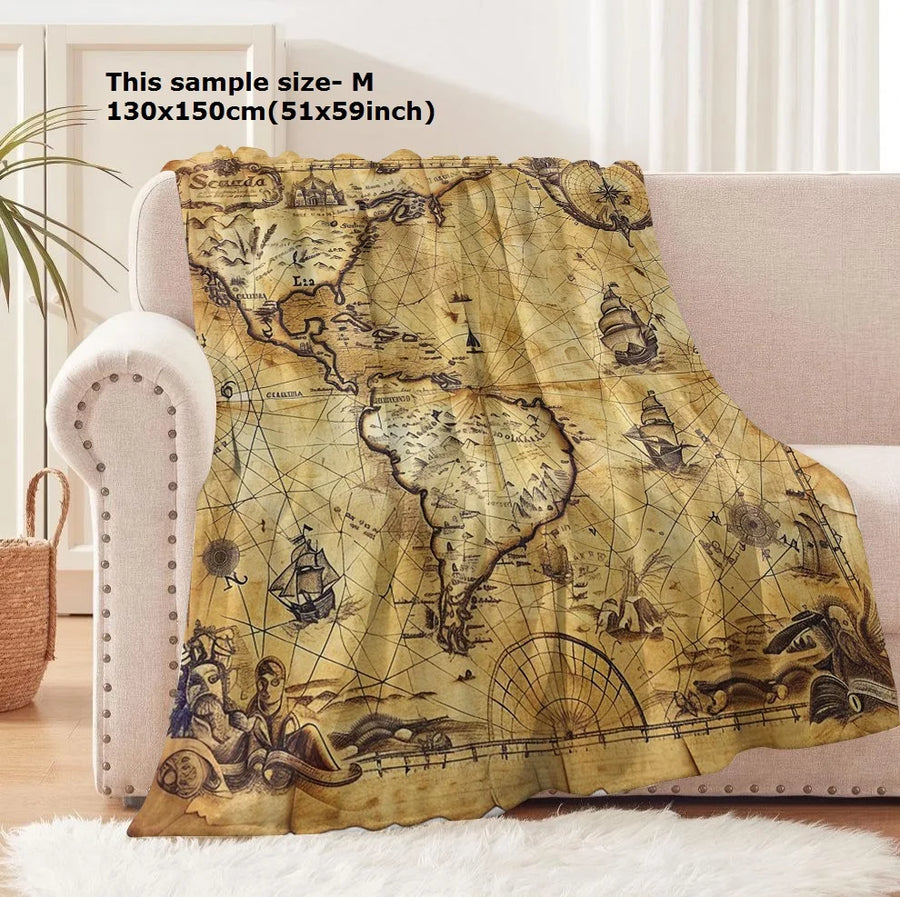 Marauders Map Throw - 130 x 150cm / Yellow