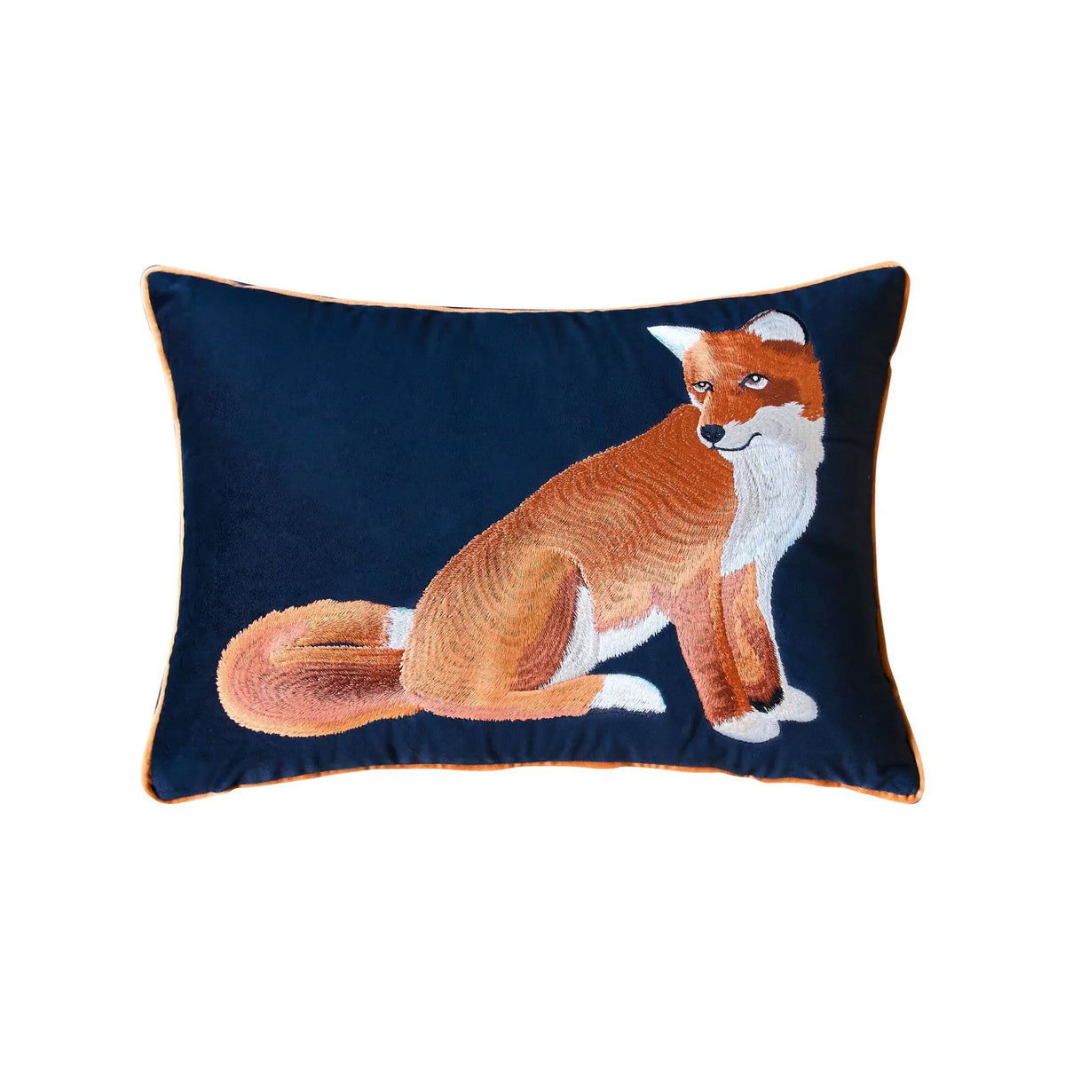 Marceau Velvet Embroidered Cushion Cover - 35 x 50cm Cover Only / Beige