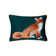 Marceau Velvet Embroidered Cushion Cover - 35 x 50cm Cover Only / Blue