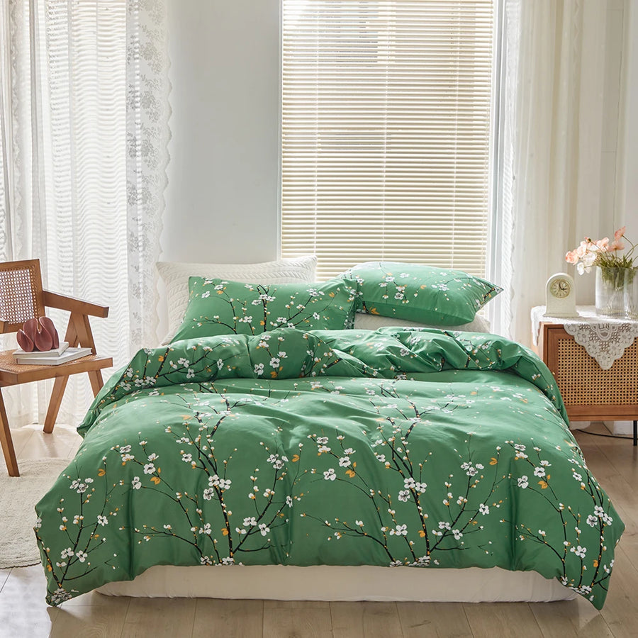 Marigold Microfibre Botanical Duvet Cover Set - UK Single / Arcade Loom