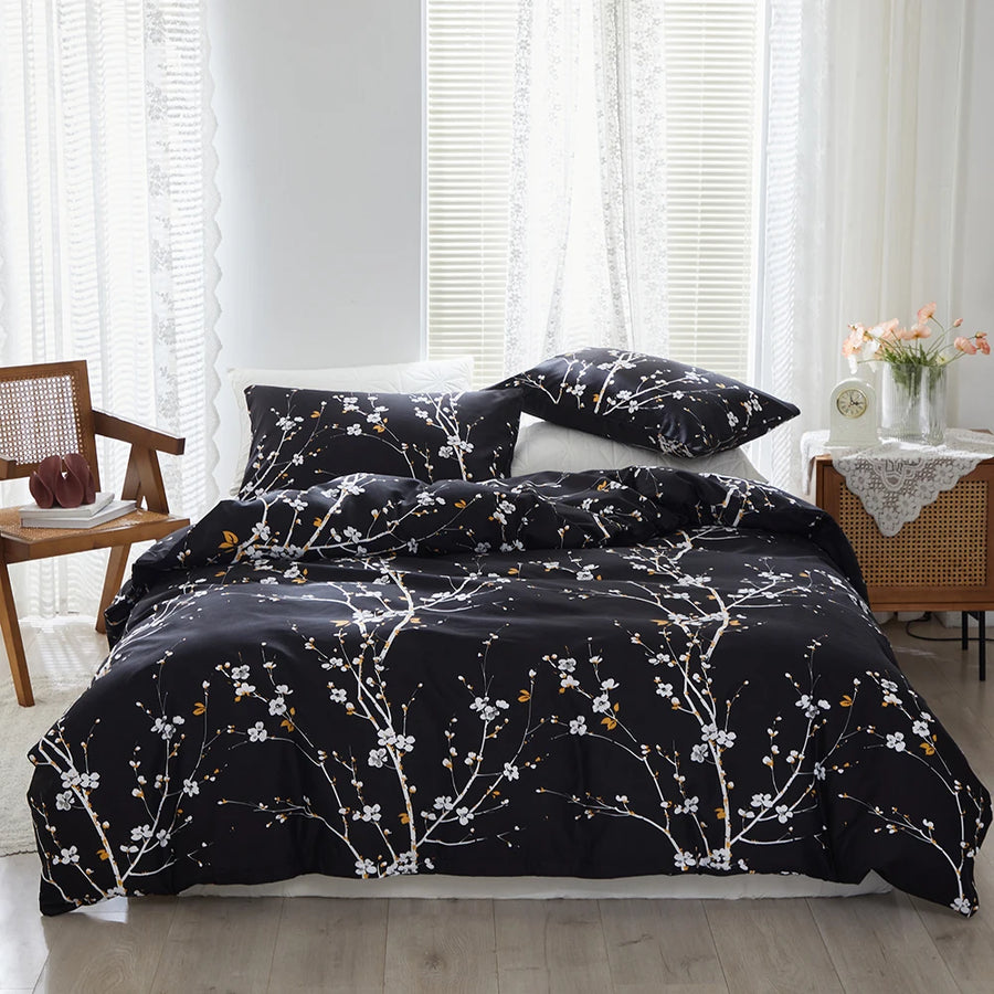 Marigold Microfibre Botanical Duvet Cover Set - UK Single / Monolith Belle