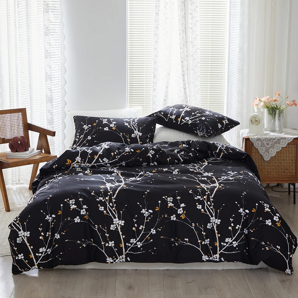 Marigold Microfibre Botanical Duvet Cover Set - UK Single / Monolith Luxe