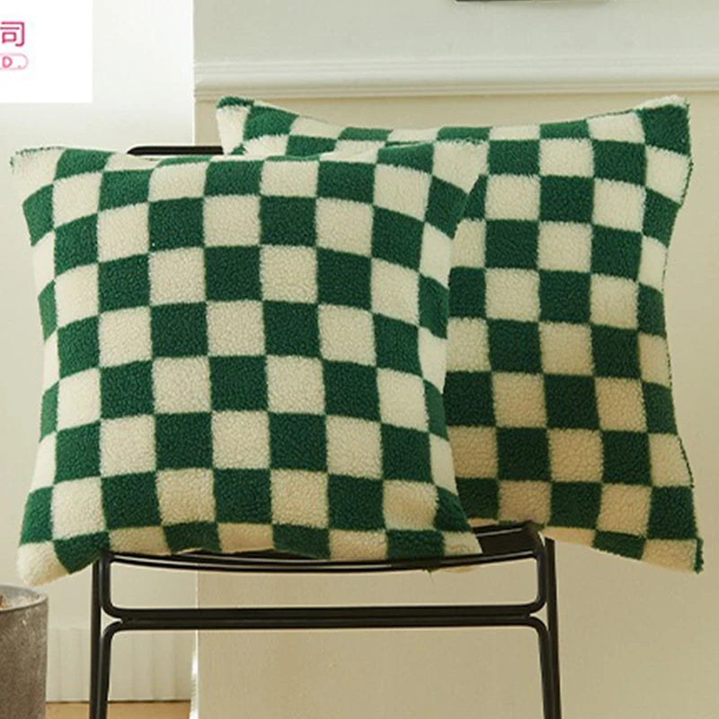 Meribel Faux Fur Check Cushion Cover - 30 x 50cm Cover Only / Huxley Belle