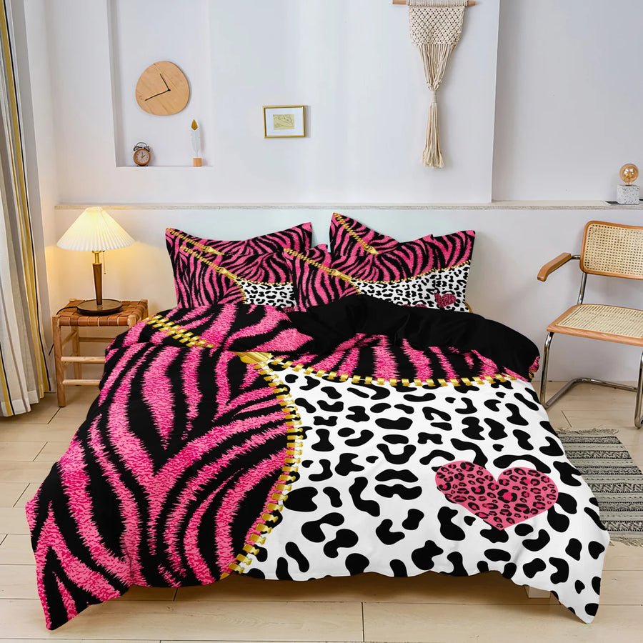 Meridian Microfibre Stripe Duvet Cover Set - UK Single / Clover / set
