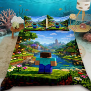 Minecraft Duvet Cover Set - UK Single / Celadon Pavilion