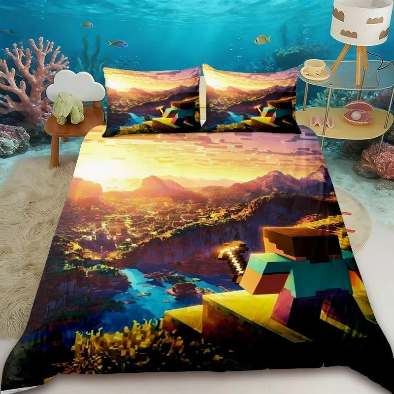 Minecraft Duvet Cover Set - UK Single / Marceau Ciel