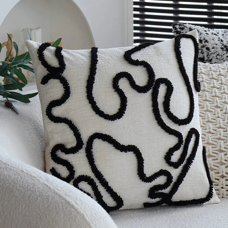 Modena Chenille Jacquard Cushion Cover - 45 x 45cm Cover Only / Arcade Aster