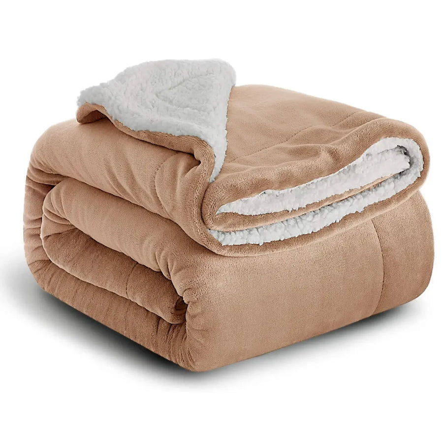 Mosaic Sherpa Fleece Throw - 100 x 150cm / Blue