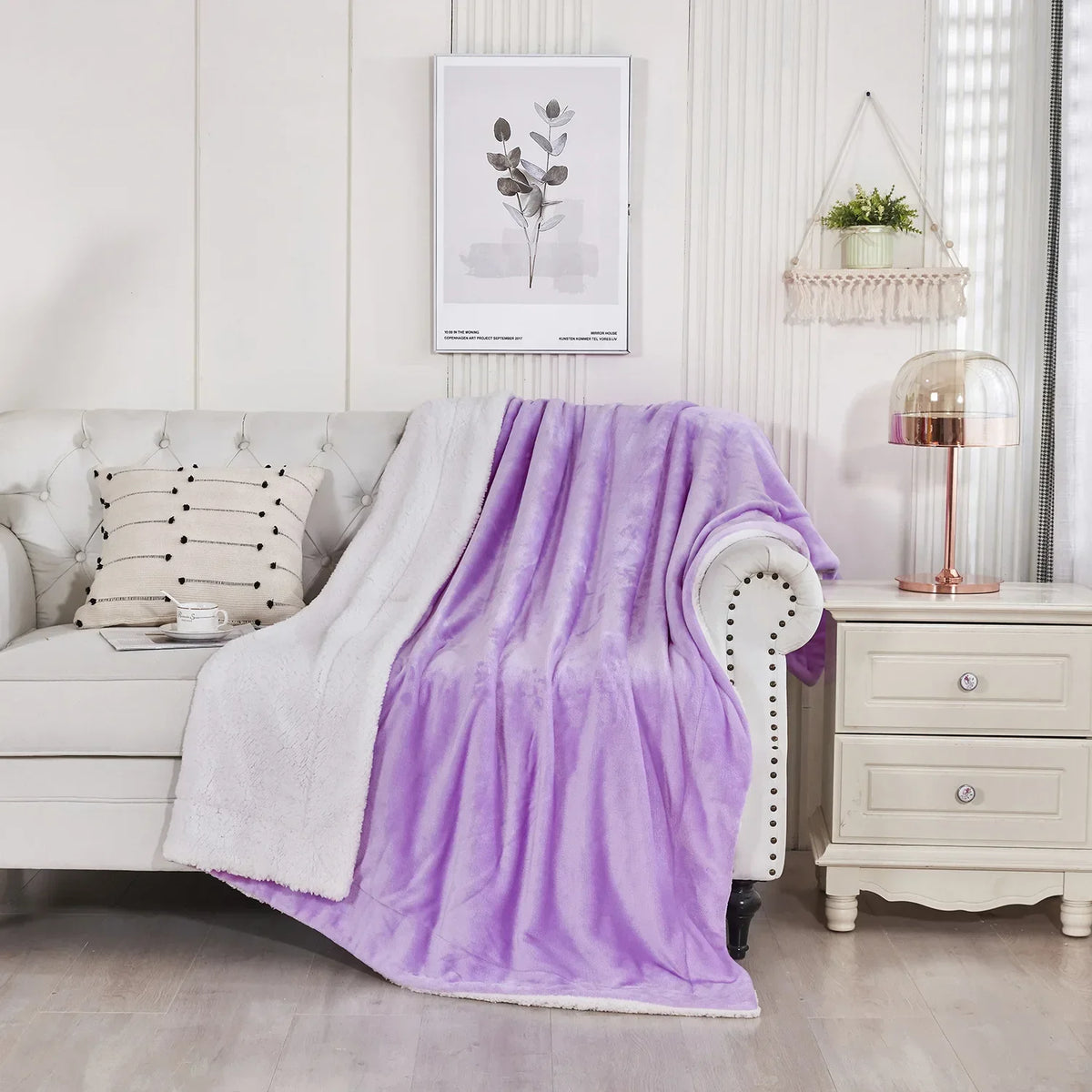 Mosaic Sherpa Fleece Throw - 100 x 150cm / Multi