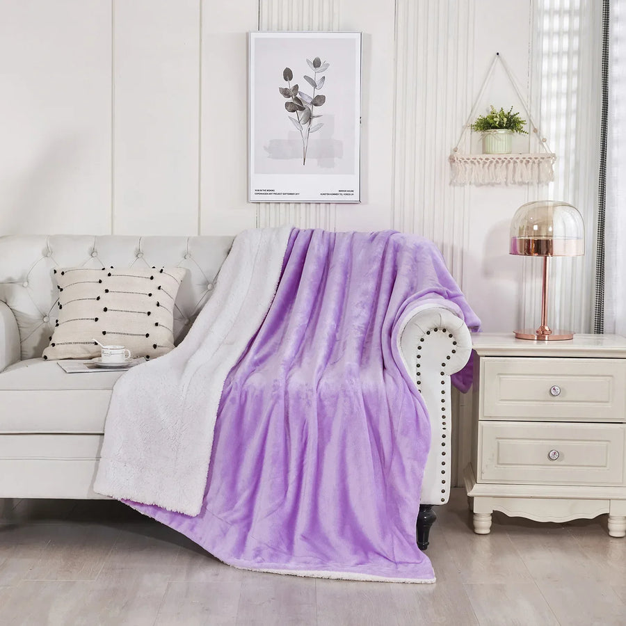 Mosaic Sherpa Fleece Throw - 100 x 150cm / Multi
