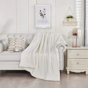 Mosaic Sherpa Throw - 100 x 150cm / White