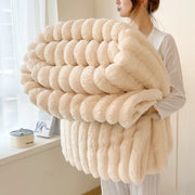 Nautica Plush Fleece Stripe Throw - 100 x 150cm / Belle