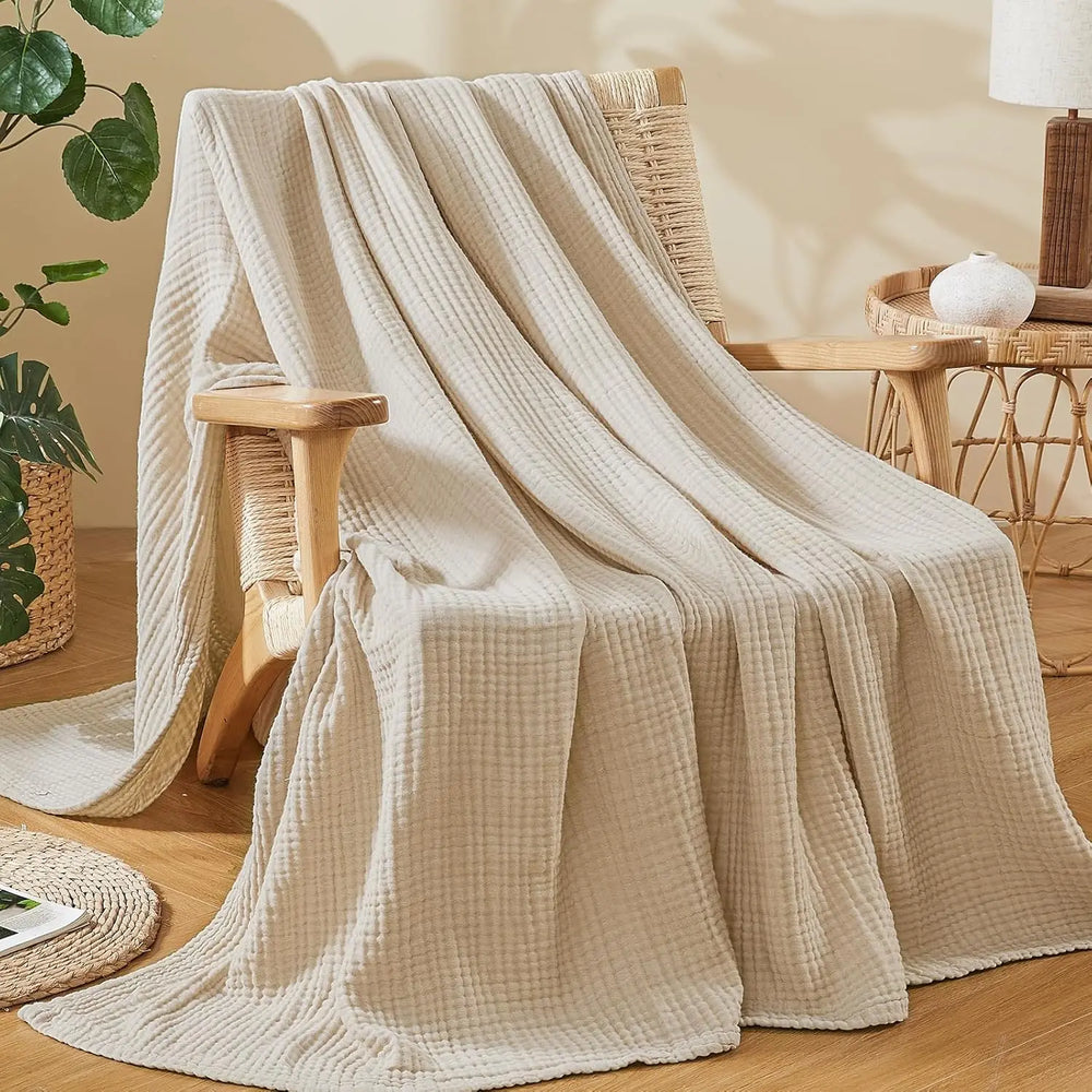 Nord Cotton Knit Throw - 130 x 150cm / Beige