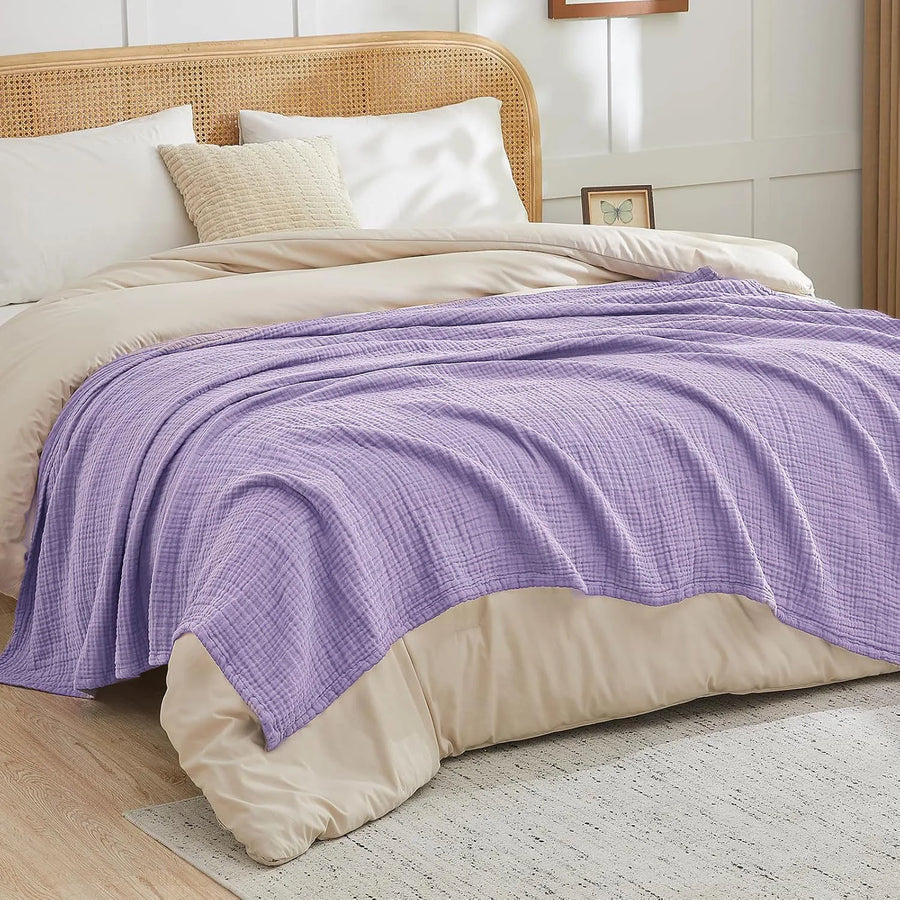 Nord Cotton Knit Throw - 130 x 150cm / Purple