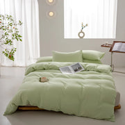 Norham Cotton Knit Duvet Cover Set - UK Single / Light Green