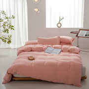 Norham Cotton Knit Duvet Cover Set - UK Single / Peach Pink