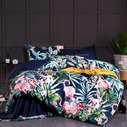 Orchid 600TC Egyptian Cotton Botanical Duvet Cover Set - UK Double / Florin / Flat Bed Sheet