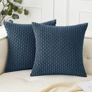 Percale Soft-Touch Knit Cushion Cover - 40 x 40cm Cover Only / Blue