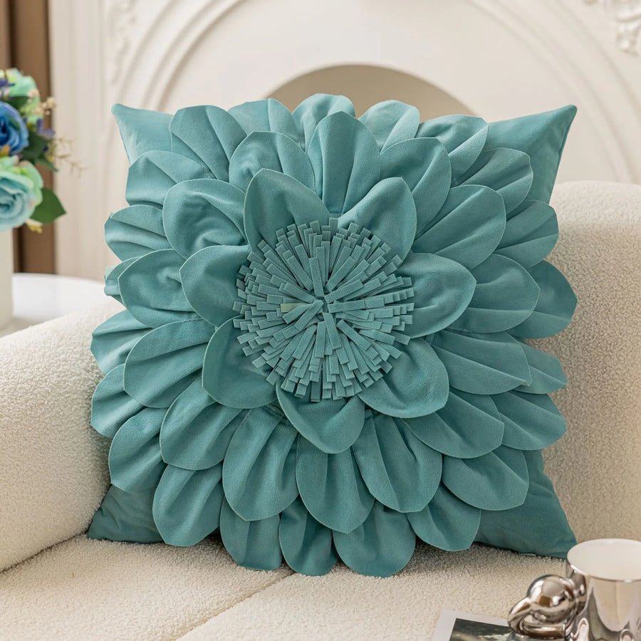 Petalia Velvet Botanical Cushion Cover - 50 x 50cm Cover Only / Arcade Cavendish