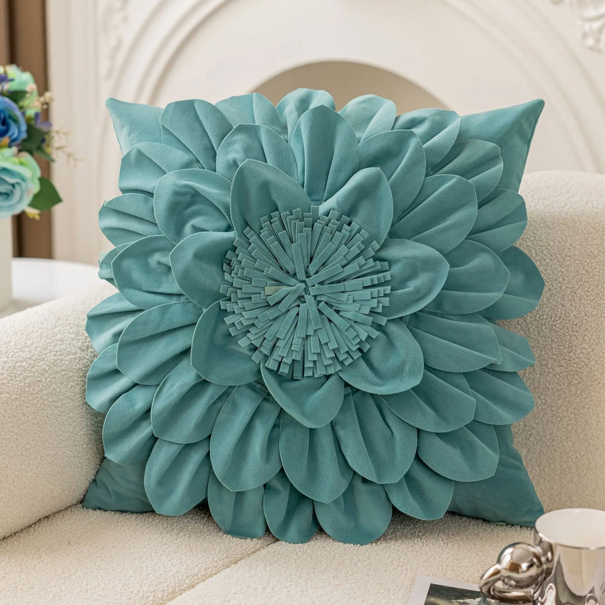 Petalia Velvet Botanical Cushion Cover - 50 x 50cm Cover Only / Arcade Somerset
