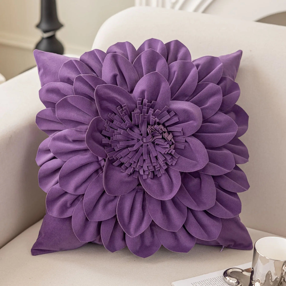 Petalia Velvet Botanical Cushion Cover - 50 x 50cm Cover Only / Henley Loom