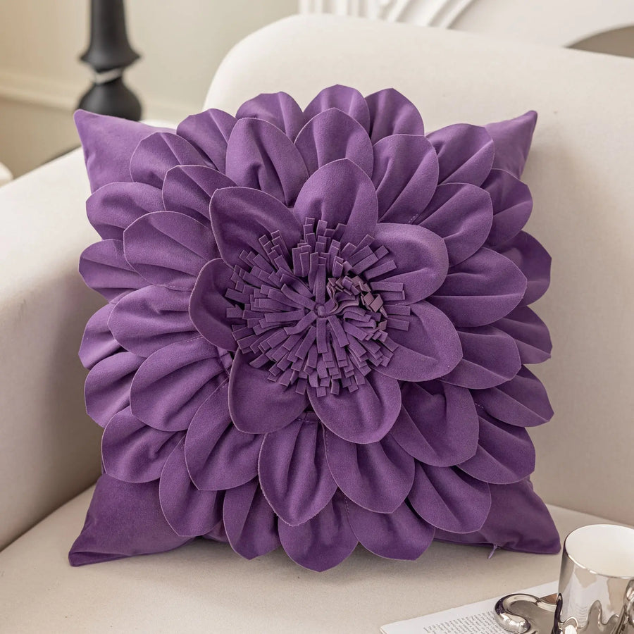 Petalia Velvet Botanical Cushion Cover - 50 x 50cm Cover Only / Henley Loom