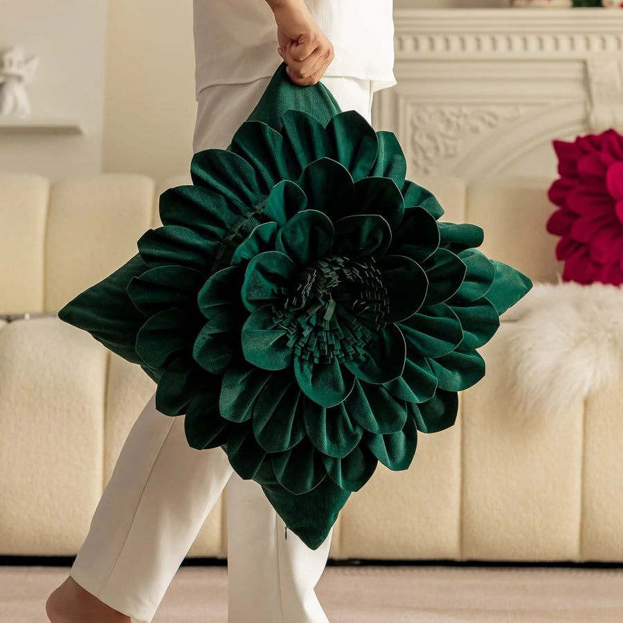 Petalia Velvet Botanical Cushion Cover - 50 x 50cm Cover Only / Modena Cavendish