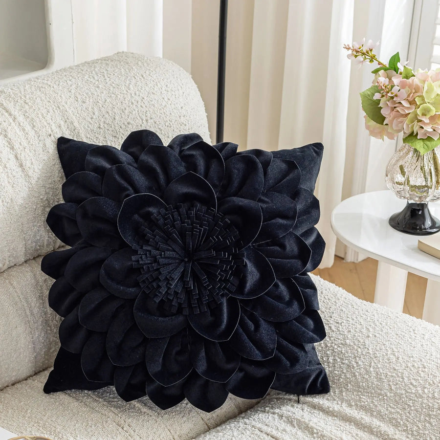 Petalia Velvet Botanical Cushion Cover - 50 x 50cm Cover Only / Valette Aster