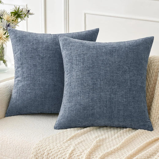 Portofino Chenille Jacquard Cushion Cover - 45 x 45cm Cover Only / Celeste Luxe